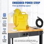 VEVOR Adjustable Height Workbench 154.9 cm L x 50.8 cm W Work Bench Table with Power Outlet