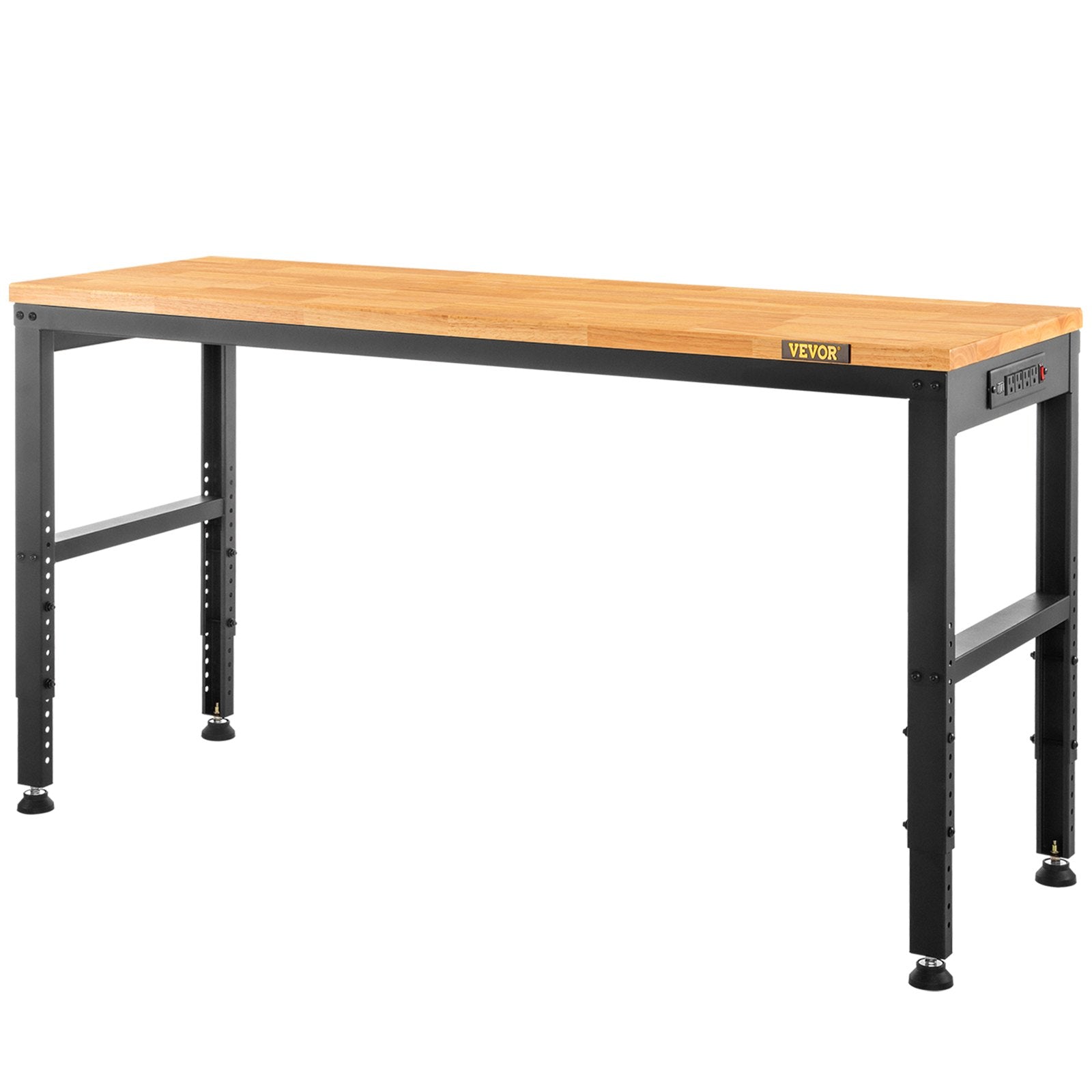 VEVOR Adjustable Height Workbench 154.9 cm L x 50.8 cm W Work Bench Table with Power Outlet