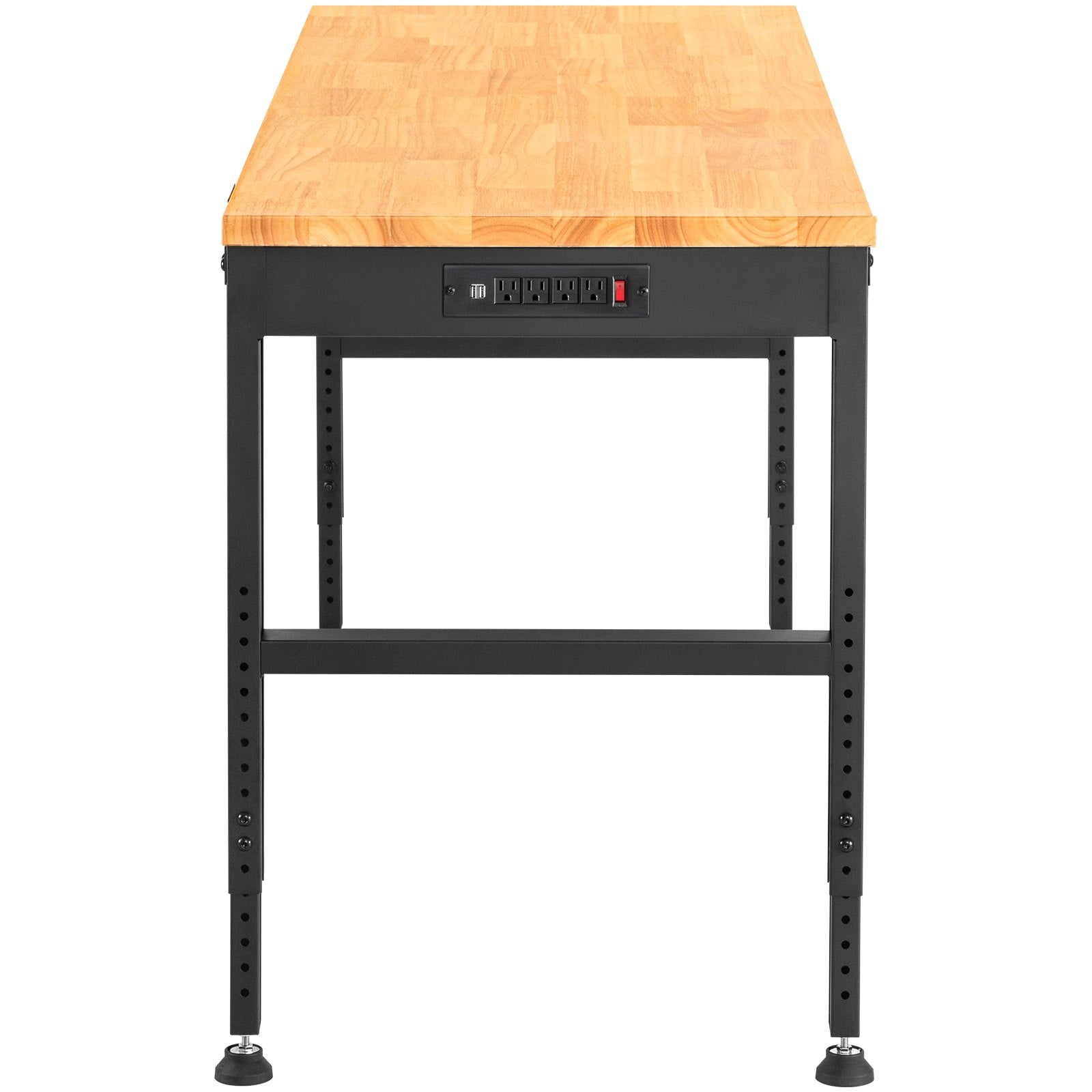 VEVOR Adjustable Height Workbench 154.9 cm L x 50.8 cm W Work Bench Table with Power Outlet