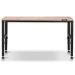 VEVOR Adjustable Workbench, 907 kg Capacity, 155 x 51 cm Heavy Duty Work Bench with 68.8-91.4 cm Height Adjustment, Garage Workbench with Power Outlets, Suitable for Office, Garage, Workshop
