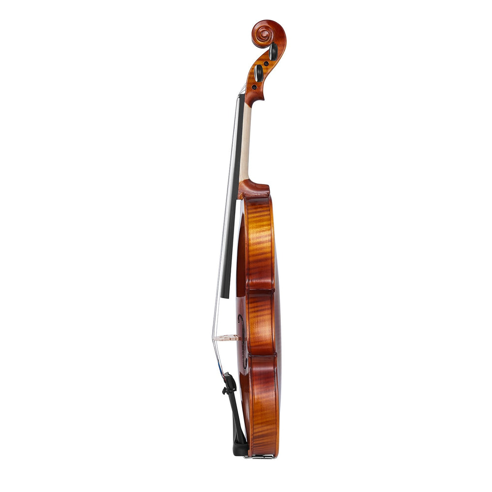 VEVOR Violin 4/4 355mm Size Fiddle Set Solidwood for Beginner Glossy Brown Patterned