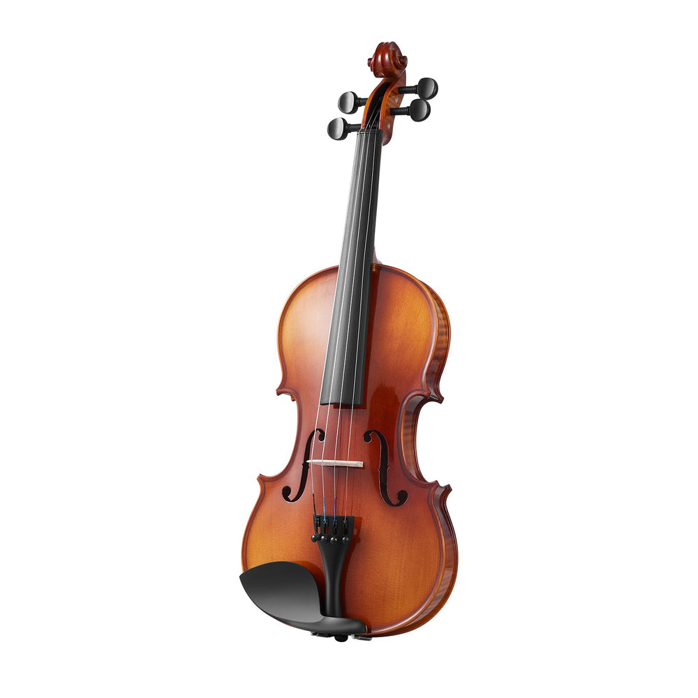 VEVOR Violin 4/4 355mm Size Fiddle Set Solidwood for Beginner Glossy Brown Patterned