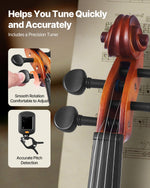 VEVOR Violin 4/4 355mm Full Size Fiddle Set Solidwood for Beginner Matte Brown