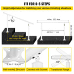 VEVOR Stair Railing Kit, 152.4 cm Handrails for Outdoor 0-5 Steps, Adjustable Angle White Aluminum Stair Handrail, Indoor & Outdoor Stairs for the Elderly