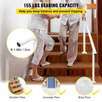 VEVOR Stair Railing Kit, 152.4 cm Handrails for Outdoor 0-5 Steps, Adjustable Angle White Aluminum Stair Handrail, Indoor & Outdoor Stairs for the Elderly