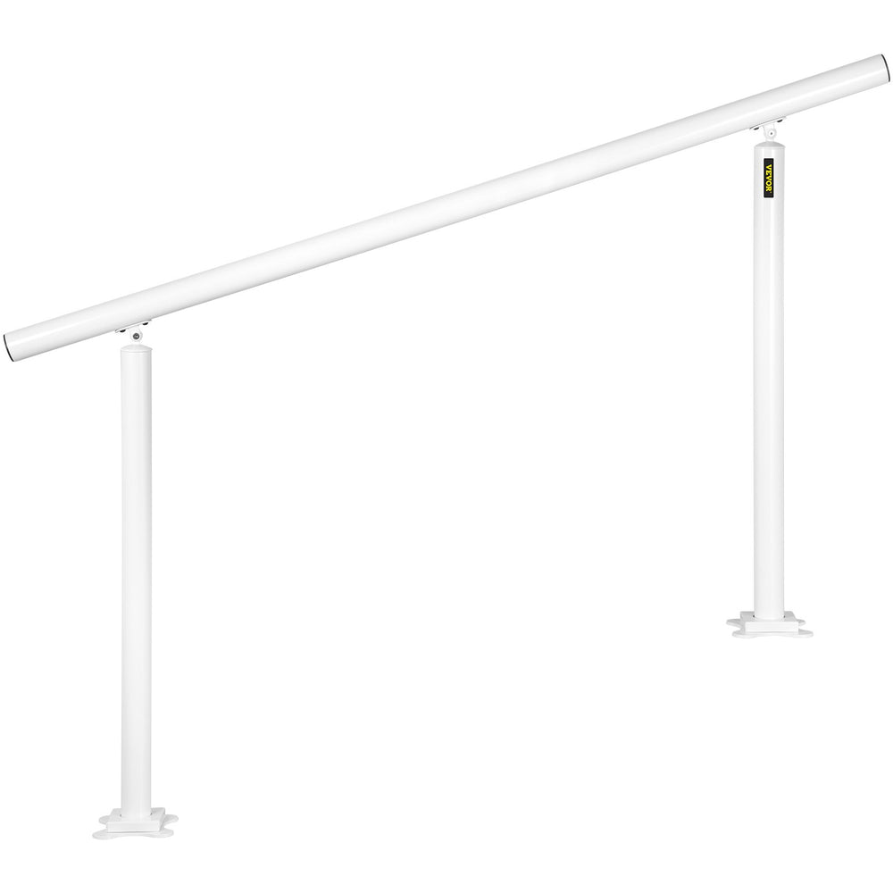 VEVOR Stair Railing Kit, 152.4 cm Handrails for Outdoor 0-5 Steps, Adjustable Angle White Aluminum Stair Handrail, Indoor & Outdoor Stairs for the Elderly
