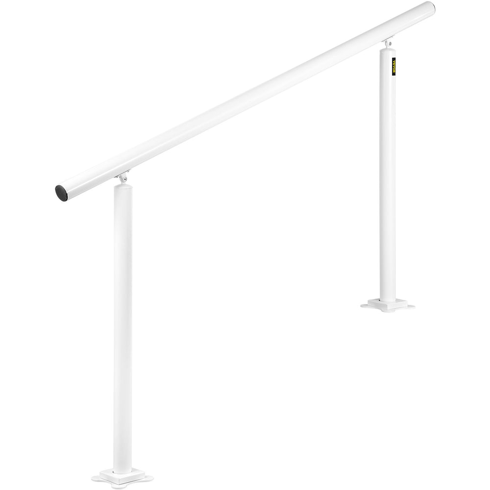 VEVOR Stair Railing Kit, 152.4 cm Handrails for Outdoor 0-5 Steps, Adjustable Angle White Aluminum Stair Handrail, Indoor & Outdoor Stairs for the Elderly