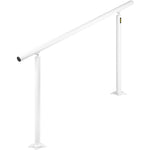 VEVOR Stair Railing Kit, 152.4 cm Handrails for Outdoor 0-5 Steps, Adjustable Angle White Aluminum Stair Handrail, Indoor & Outdoor Stairs for the Elderly