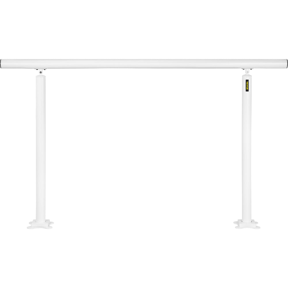 VEVOR Stair Railing Kit, 152.4 cm Handrails for Outdoor 0-5 Steps, Adjustable Angle White Aluminum Stair Handrail, Indoor & Outdoor Stairs for the Elderly