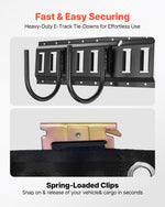VEVOR E-Track Tie-Down Rail Kit, 4 Pack 0.4 m E Track Rails, 2 U-Shaped Hooks, 2 Tool Holders, 2 Track Shelf Brackets, 2 Tire Holders, 2 Cable Storage Rings, 8 End Caps & 1 Bag, Fit for Vans Trailers