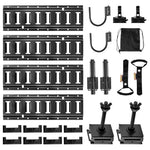 VEVOR E-Track Tie-Down Rail Kit, 4 Pack 0.4 m E Track Rails, 2 U-Shaped Hooks, 2 Tool Holders, 2 Track Shelf Brackets, 2 Tire Holders, 2 Cable Storage Rings, 8 End Caps & 1 Bag, Fit for Vans Trailers
