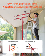 VEVOR 3353mm Drywall Lift, Heavy-Duty 68 kg Sheetrock Hoist with Adjustable Telescoping Arm, Lockable Wheels, Drywall Lifter Panel Jack Hoist Tools Ideal for Ceiling & Wall Installation (Red)