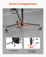 VEVOR 3353mm Drywall Lift, Heavy-Duty 68 kg Sheetrock Hoist with Adjustable Telescoping Arm, Lockable Wheels, Drywall Lifter Panel Jack Hoist Tools Ideal for Ceiling & Wall Installation (Black)
