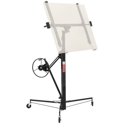VEVOR 3353mm Drywall Lift, Heavy-Duty 68 kg Sheetrock Hoist with Adjustable Telescoping Arm, Lockable Wheels, Drywall Lifter Panel Jack Hoist Tools Ideal for Ceiling & Wall Installation (Black)