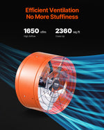 VEVOR Gable Mount Fan, 15 Inch Attic Exhaust Fan with Adjustable Thermostat &amp; Outer Mesh, 1650 CFM House Ventilator Cools Up to 2360 Sq.Ft, Quiet Ventilation for Roof, Garage &amp; Shop, Vibrant Orange