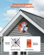 VEVOR Gable Mount Fan, 15 Inch Attic Exhaust Fan with Adjustable Thermostat &amp; Outer Mesh, 1650 CFM House Ventilator Cools Up to 2360 Sq.Ft, Quiet Ventilation for Roof, Garage &amp; Shop, Vibrant Orange