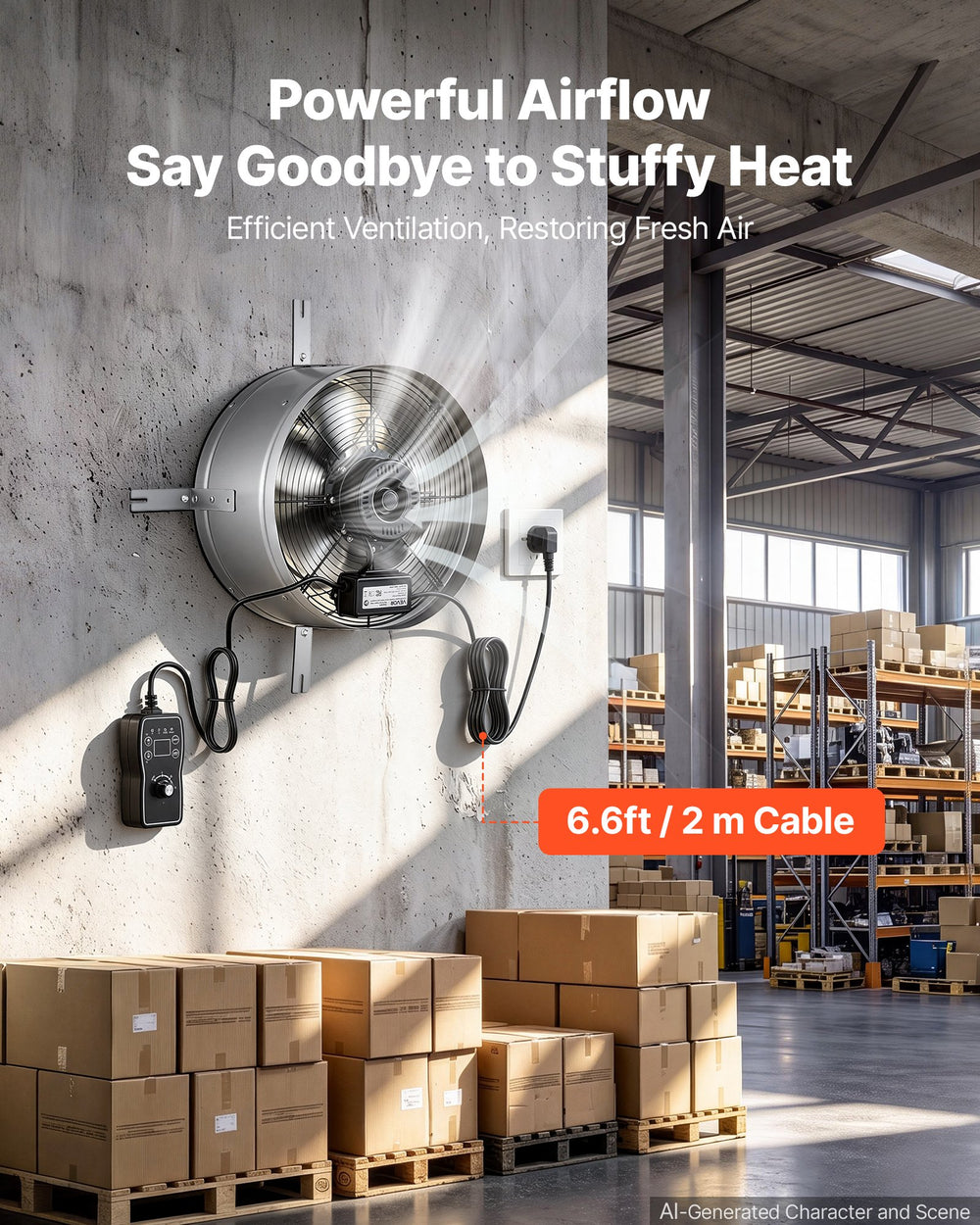 VEVOR Gable Mount Fan, 38 cm Gable Attic Vent Exhaust Fan with Thermostat, 1300 CFM Cooling and Ventilation for Home, Garage, Warehouses, Workshops, Carbon Steel Housing with Mounting Brackets, Silver