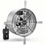 VEVOR Gable Mount Fan, 38 cm Gable Attic Vent Exhaust Fan with Thermostat, 1300 CFM Cooling and Ventilation for Home, Garage, Warehouses, Workshops, Carbon Steel Housing with Mounting Brackets, Silver