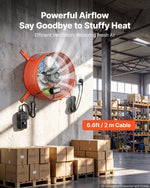 VEVOR Gable Mount Fan, 38.1 cm Attic Vent Exhaust Fan 1650 CFM Thermostat, Cooling and Ventilation for Home, Garage, Warehouse, Workshop, Carbon Steel Housing with Mounting Brackets & Hardware, Orange