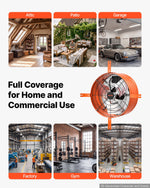 VEVOR Gable Mount Fan, 38.1 cm Attic Vent Exhaust Fan 1650 CFM Thermostat, Cooling and Ventilation for Home, Garage, Warehouse, Workshop, Carbon Steel Housing with Mounting Brackets & Hardware, Orange