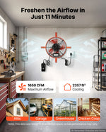 VEVOR Gable Mount Fan, 38.1 cm Attic Vent Exhaust Fan 1650 CFM Thermostat, Cooling and Ventilation for Home, Garage, Warehouse, Workshop, Carbon Steel Housing with Mounting Brackets & Hardware, Orange