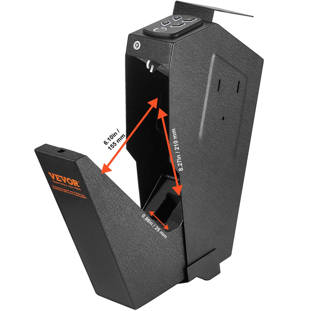 VEVOR Mounted Gun Safe for Pistols Biometric Gun Safe 3 Access Ways for 1 Pistol