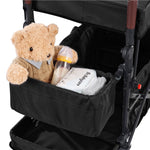 VEVOR Wagon Stroller for 2 Kids, Push Pull Quad Collapsible Stroller with Adjustable Handle, Encircling Harness Removable Canopy, 4 Wheels w/ Brakes, Mutifunction Tandem Stroller for Camping Black