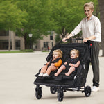 VEVOR Double Stroller, Side x Side, Foldable Lightweight Twin Stroller with Tandem Seating, Adjustable Footrest/Rotating Handle, Wrap-Around Safety Harness,Storage Basket,for Newborn & Toddler (Black)