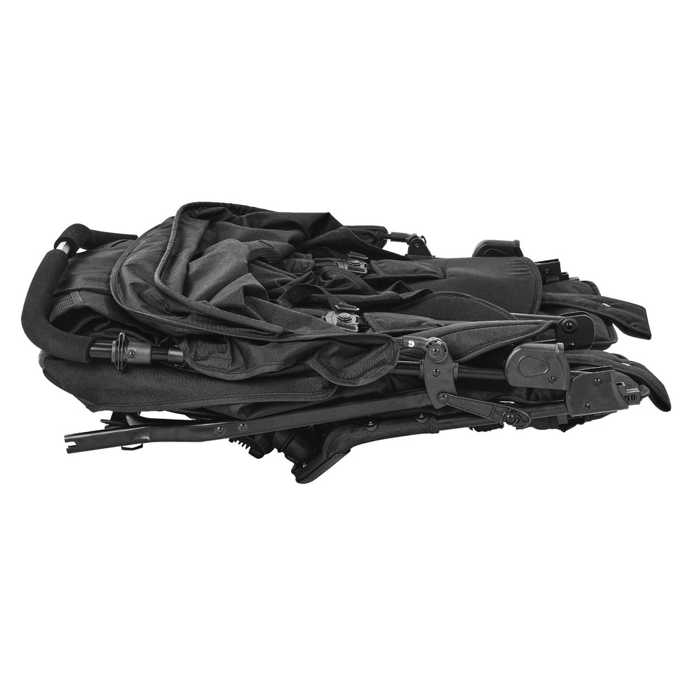 VEVOR Double Stroller, Side x Side, Foldable Lightweight Twin Stroller with Tandem Seating, Adjustable Footrest/Rotating Handle, Wrap-Around Safety Harness,Storage Basket,for Newborn & Toddler (Black)