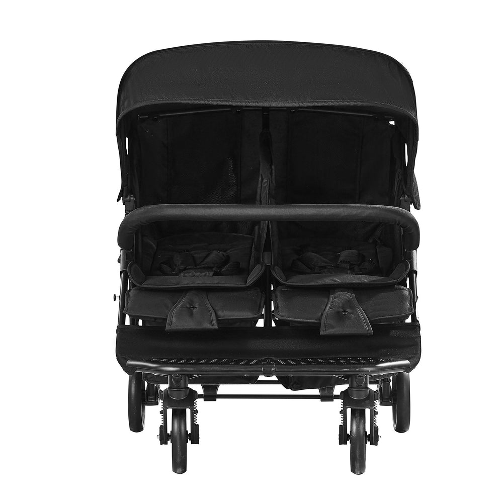 VEVOR Double Stroller, Side x Side, Foldable Lightweight Twin Stroller with Tandem Seating, Adjustable Footrest/Rotating Handle, Wrap-Around Safety Harness,Storage Basket,for Newborn & Toddler (Black)