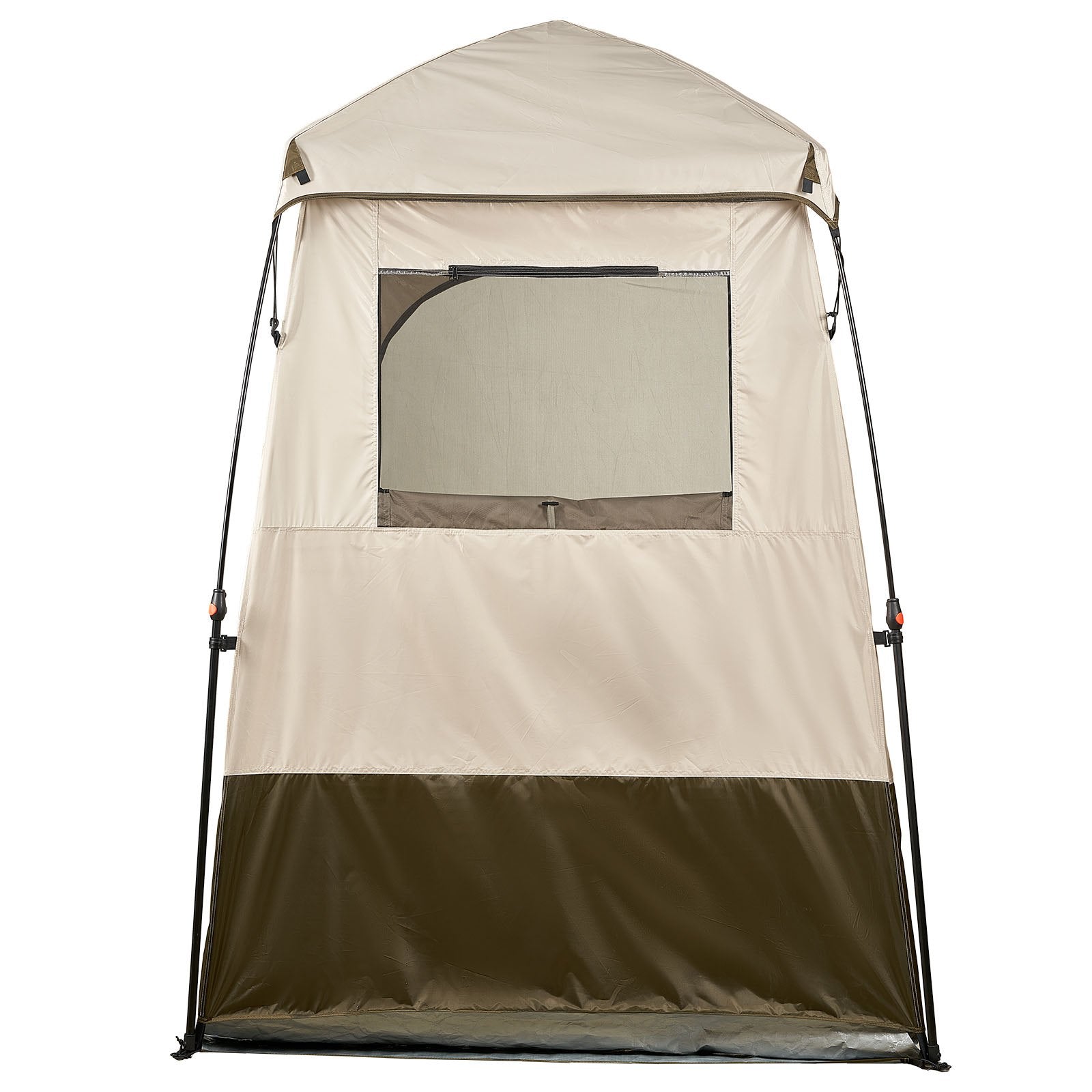 VEVOR Camping Shower Tent, 1 Room, Foldable Privacy Tent Changing Room with Ground Stakes, Ropes, Carry Bag, and Crossbar, 210D Oxford Fabric with Silver Coating, for Camping, Beach, and Fishing