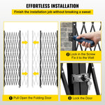 VEVOR Double Folding Security Gate Folding Door Gate 310 × 154 cm(W × H)Scissor Gate