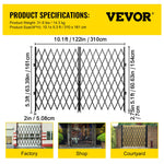 VEVOR Double Folding Security Gate Folding Door Gate 310 × 154 cm(W × H)Scissor Gate