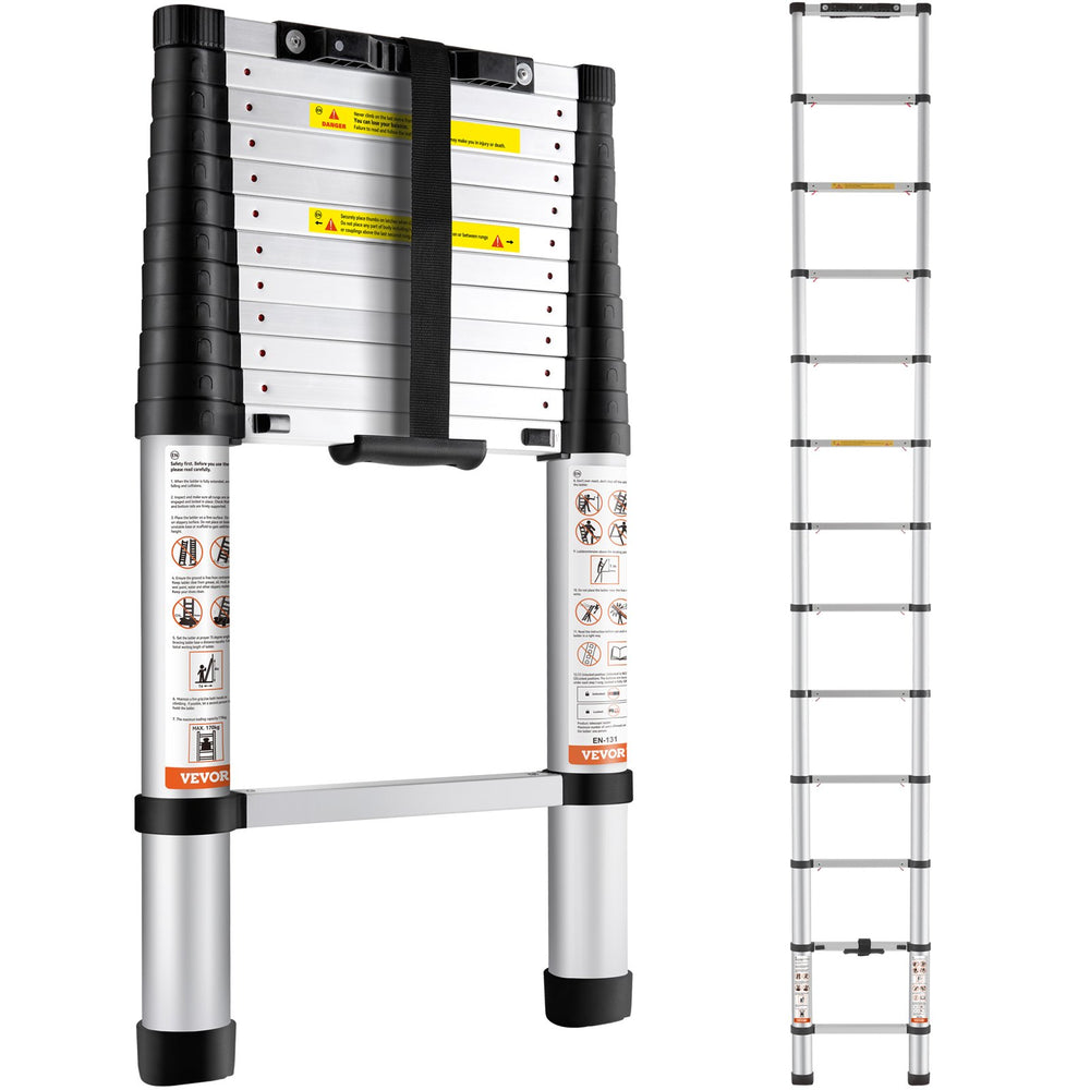 VEVOR Telescoping Ladder Aluminum Extension Step 381 cm Multi-purpose Portable
