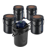 VEVOR RDWC Hydroponics System Recirculating Deep Water Culture 4 Buckets 18.9 L
