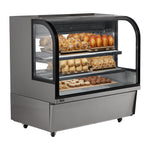 VEVOR Refrigerated Display Case, 18 Cu.Ft./505L Large Pastry Display Case, 2-Tier Commercial Display Refrigerator with LED Lighting, Downdraft Cooling, Movable with Casters, for Bakery