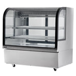 VEVOR Refrigerated Display Case, 18 Cu.Ft./505L Large Pastry Display Case, 2-Tier Commercial Display Refrigerator with LED Lighting, Downdraft Cooling, Movable with Casters, for Bakery