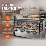 VEVOR Refrigerated Display Case, 32 Cu.Ft./901L Large Pastry Display Case, 4-Tier Commercial Display Refrigerator with LED Lighting, Downdraft Cooling, Movable with Casters, for Bakery