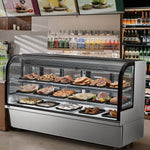 VEVOR Refrigerated Display Case, 32 Cu.Ft./901L Large Pastry Display Case, 4-Tier Commercial Display Refrigerator with LED Lighting, Downdraft Cooling, Movable with Casters, for Bakery