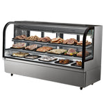 VEVOR Refrigerated Display Case, 32 Cu.Ft./901L Large Pastry Display Case, 4-Tier Commercial Display Refrigerator with LED Lighting, Downdraft Cooling, Movable with Casters, for Bakery