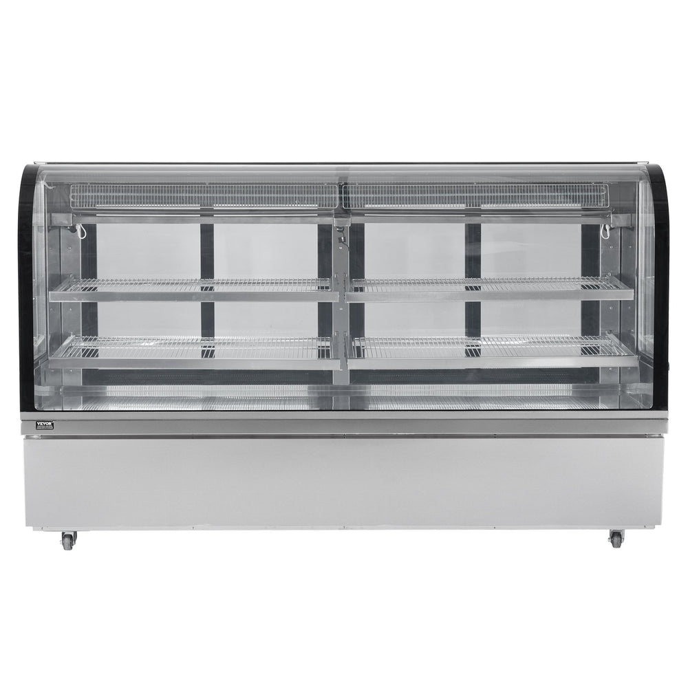 VEVOR Refrigerated Display Case, 32 Cu.Ft./901L Large Pastry Display Case, 4-Tier Commercial Display Refrigerator with LED Lighting, Downdraft Cooling, Movable with Casters, for Bakery