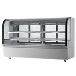 VEVOR Refrigerated Display Case, 32 Cu.Ft./901L Large Pastry Display Case, 4-Tier Commercial Display Refrigerator with LED Lighting, Downdraft Cooling, Movable with Casters, for Bakery