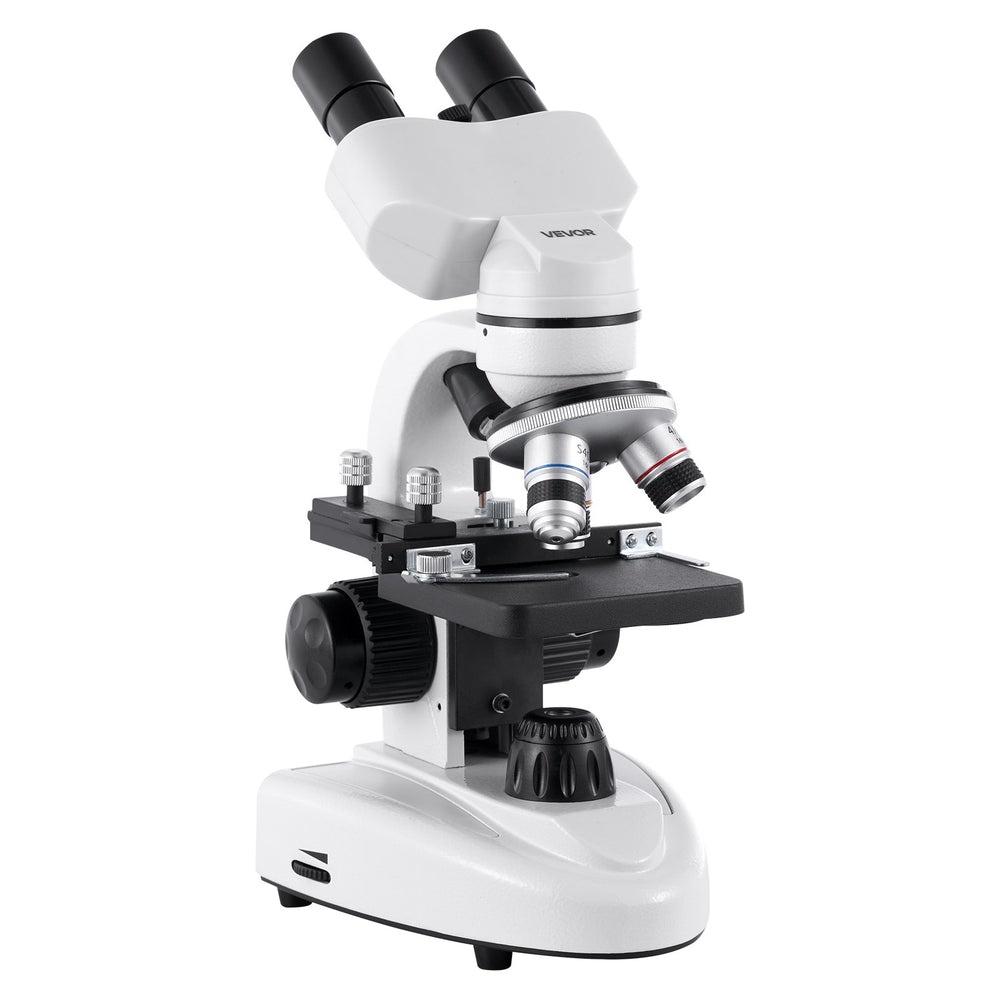 VEVOR Binocular Microscope for Adult, Professional Compound Microscope Kit with 40-2000X Magnification, Aluminum Alloy Body, Includes LED Light and Phone Holder, for Lab, School, Home, Education