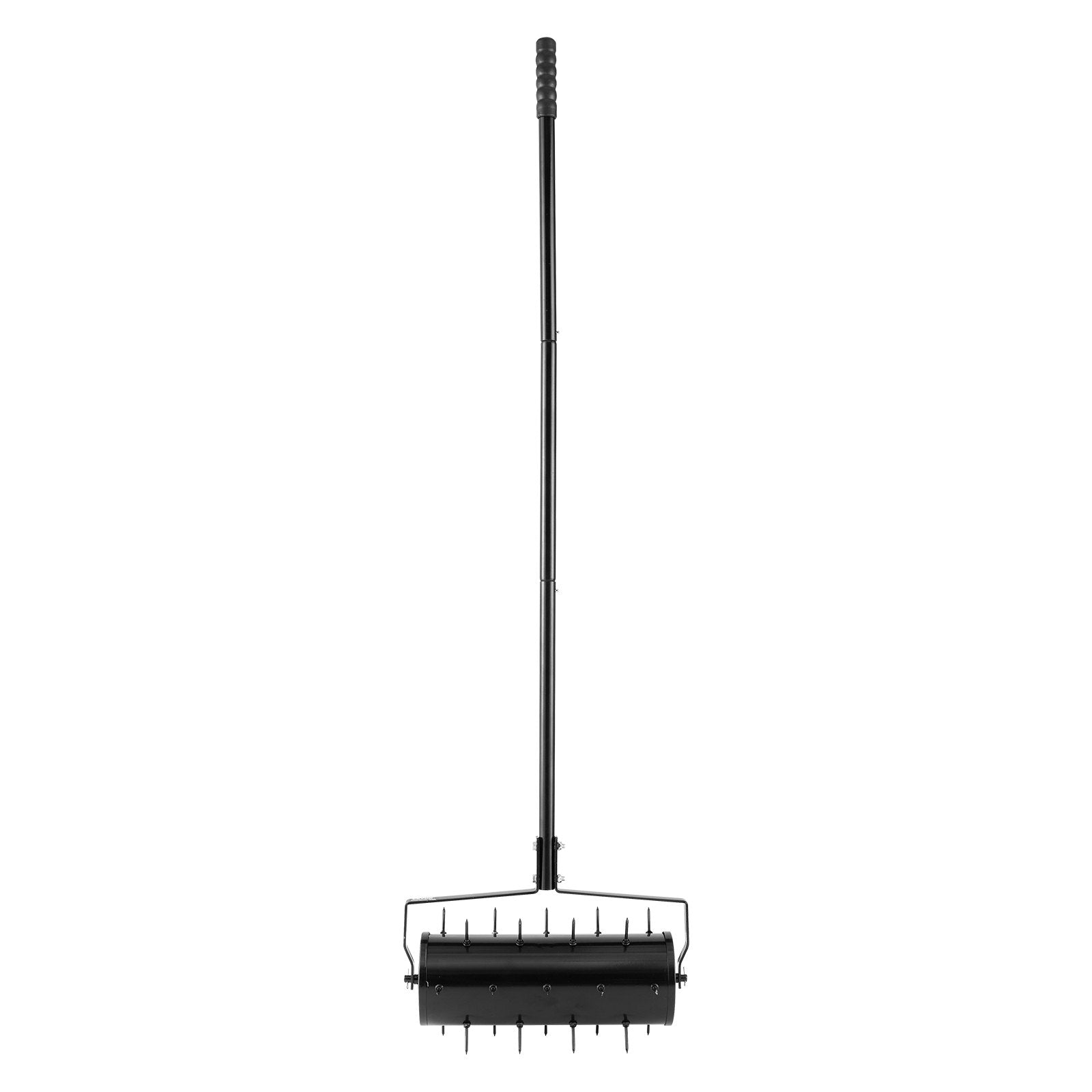 VEVOR Rolling Lawn Aerator, 18-inch Heavy-Duty Manual Rolling Aerator Lawn with Detachable Handle and 27 Iron Spikes, Rolling Lawn Aeration Tool for Garden Patio Yard Compacted Soils and Lawns, Black