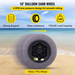 VEVOR Beach Balloon Wheels, 16" Replacement Sand Tires, TPU Cart Tires for Kayak Dolly, Canoe Cart and Buggy with Free Air Pump, 2-Pack