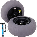VEVOR Beach Balloon Wheels, 16" Replacement Sand Tires, TPU Cart Tires for Kayak Dolly, Canoe Cart and Buggy with Free Air Pump, 2-Pack