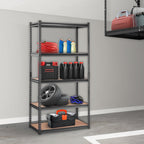 VEVOR Storage Shelving Unit, 5-Tier Adjustable, 2000 lbs Capacity, Heavy Duty Garage Shelves Metal Organizer Utility Rack, Black, 35" L x 18" W x 71" H for Kitchen Pantry Basement Bathroom Laundry