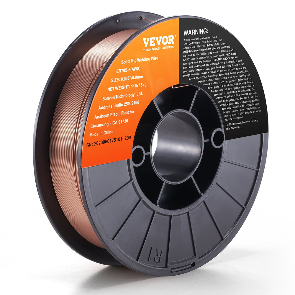 VEVOR Solid MIG Welding Wire ER70S-6 0.9mm 5.0kg Mild Steel MIG Welding Wire