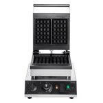 VEVOR Commercial Waffle Maker, 2PCS Rectangle Waffle Baker Machine, 2000W Non-Stick Stainless Steel Belgian Waffle Iron with Temp and Time Control, Handle, for Restaurant Bakery Snack Bar Family