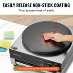 VEVOR Electric Crepe Maker, 16-Inch Commercial Crepe Machine, 3000W Flat Plate Crepe Griddle, Nonstick Stainless Steel Pancake Making Machine, Desktop Circular Cereals Pancake Stove with Temp Control